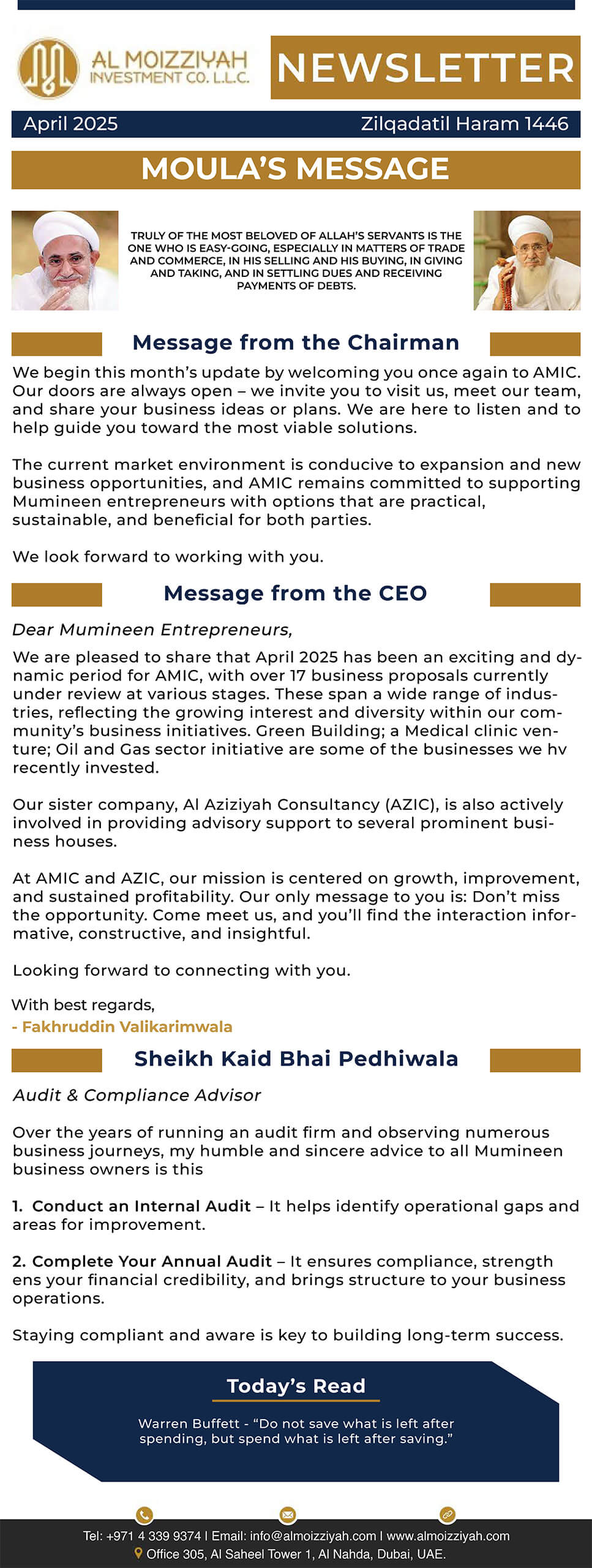 Al Moizziyah April Newsletter